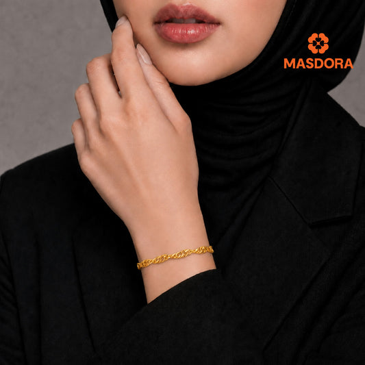 MASDORA 916 Gold Bracelet Rantai Tangan Emas ~ Golden Silly (M) (EMAS 916/22K)