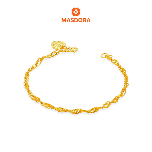 MASDORA 916 Gold Bracelet Rantai Tangan Emas ~ Golden Silly (S) (EMAS 916/22K)