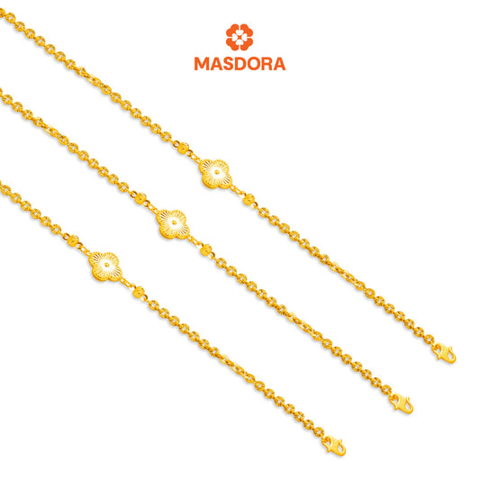 MASDORA 916 Gold Bracelet Rantai Tangan Emas ~ Shining Sauh Mid-Lucky (EMAS 916/22K)