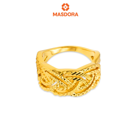 MASDORA 916 Gold Ring Rings Cincin Emas ~ HG Golden Charming Pave (EMAS 916/22K)