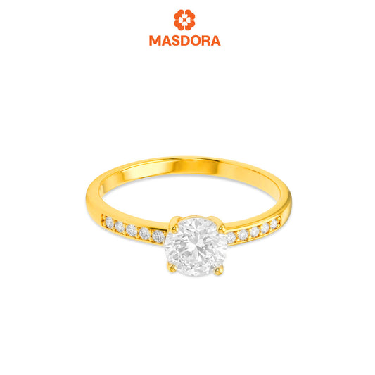 MASDORA 916 Gold Ring Rings Cincin Emas ~ Sparkling Mounted Solitaire (EMAS 916/22K)