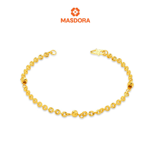 MASDORA 916 Gold Bracelet Rantai Tangan Emas ~ Shining Sauh Mini Dots (EMAS 916/22K)