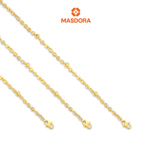 MASDORA 916 Gold Bracelet Rantai Tangan Emas ~ Shining Sauh Mini Dots (EMAS 916/22K)