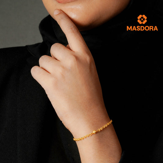 MASDORA 916 Gold Bracelet Rantai Tangan Emas ~ Shining Sauh Mini Dots (EMAS 916/22K)