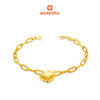 MASDORA 916 Gold Bracelet Rantai Tangan Emas ~ Elegant Fluffy Love Cutting (EMAS 916/22K)