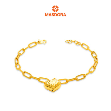 MASDORA 916 Gold Bracelet Rantai Tangan Emas ~ Elegant Fluffy Love Cutting (EMAS 916/22K)