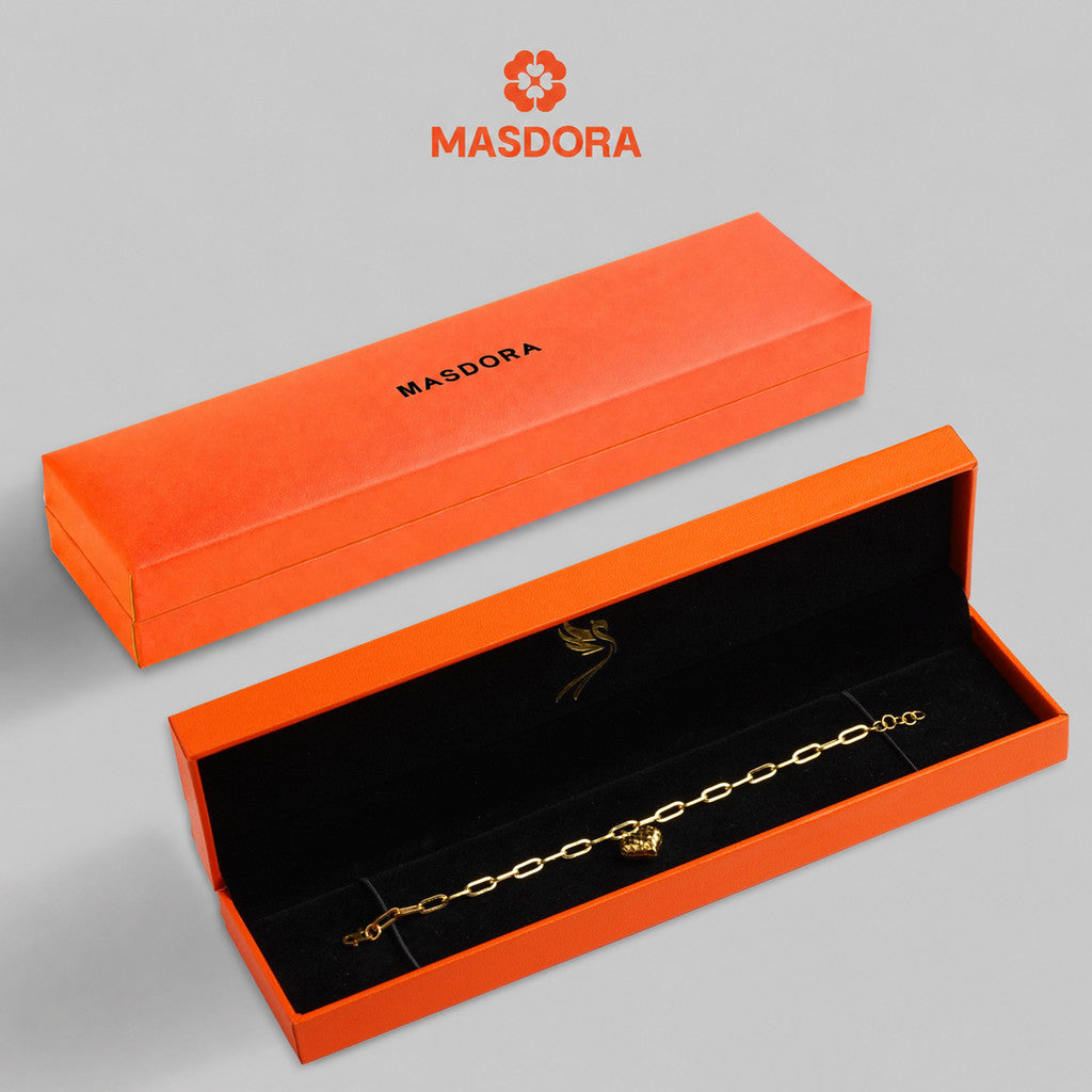 MASDORA 916 Gold Bracelet Rantai Tangan Emas ~ Elegant Fluffy Love Cutting (EMAS 916/22K)