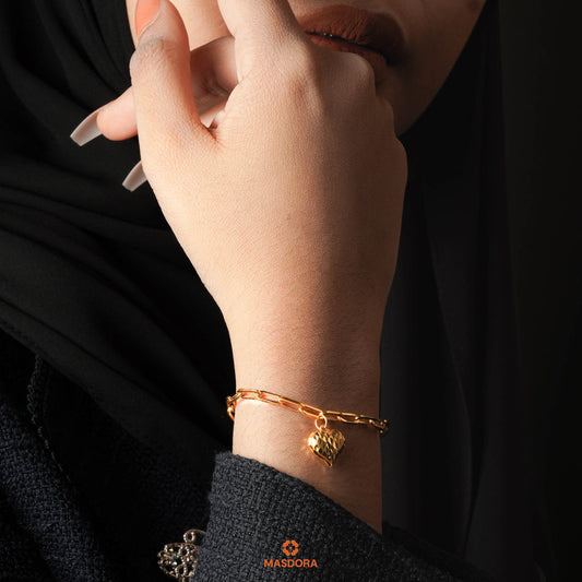 MASDORA 916 Gold Bracelet Rantai Tangan Emas ~ Elegant Fluffy Love Cutting (EMAS 916/22K)