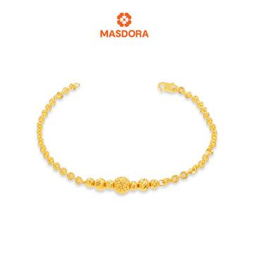 MASDORA 916 Gold Bracelet Rantai Tangan Emas ~ Shining Sauh Drilled Beads (EMAS 916/22K)