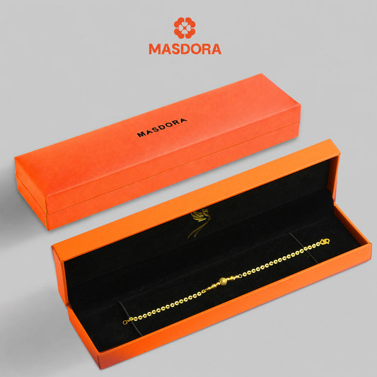 MASDORA 916 Gold Bracelet Rantai Tangan Emas ~ Shining Sauh Drilled Beads (EMAS 916/22K)