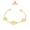 MASDORA 916 Gold Bracelet Rantai Tangan Emas ~ Duotone Triple Stylish Daisy (EMAS 916/22K)