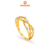 MASDORA 916 Gold Ring Rings Cincin Emas ~ Duotone Dotted Cross (EMAS 916/22K)