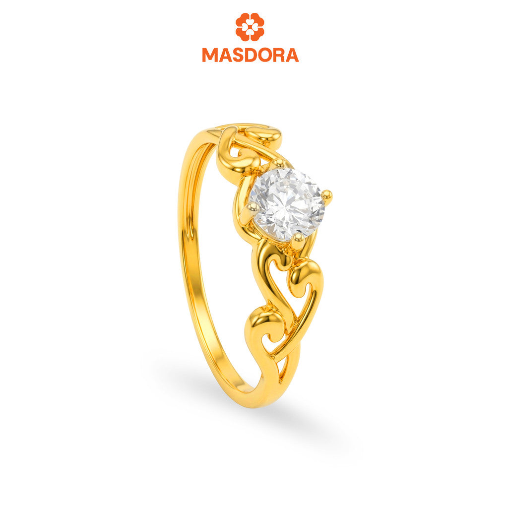 MASDORA 916 Gold Ring Rings Cincin Emas ~ Quadruple Sincero Solitaire (EMAS 916/22K)