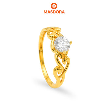 MASDORA 916 Gold Ring Rings Cincin Emas ~ Quadruple Sincero Solitaire (EMAS 916/22K)