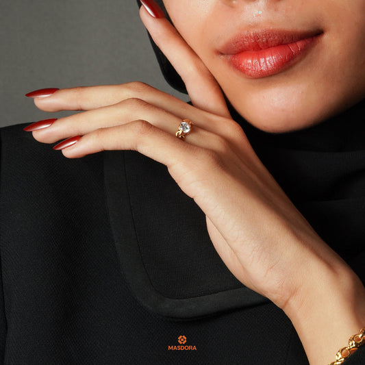 MASDORA 916 Gold Ring Rings Cincin Emas ~ Quadruple Sincero Solitaire (EMAS 916/22K)