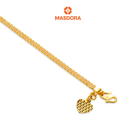 MASDORA 916 Gold Bracelet Rantai Tangan Emas ~ Rollie Milan Chain (EMAS 916/22K)