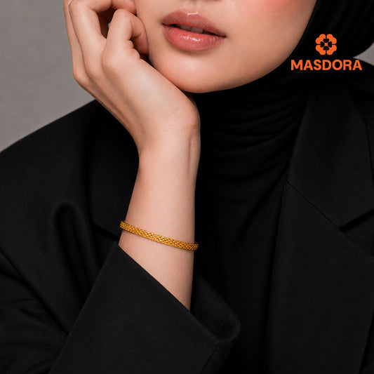 MASDORA 916 Gold Bracelet Rantai Tangan Emas ~ Rollie Milan Chain (EMAS 916/22K)