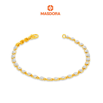 MASDORA 916 Gold Bracelet Rantai Tangan Emas ~ Duotone Mini Tennis (EMAS 916/22K)