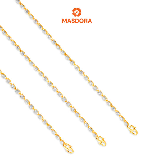 MASDORA 916 Gold Bracelet Rantai Tangan Emas ~ Duotone Mini Tennis (EMAS 916/22K)