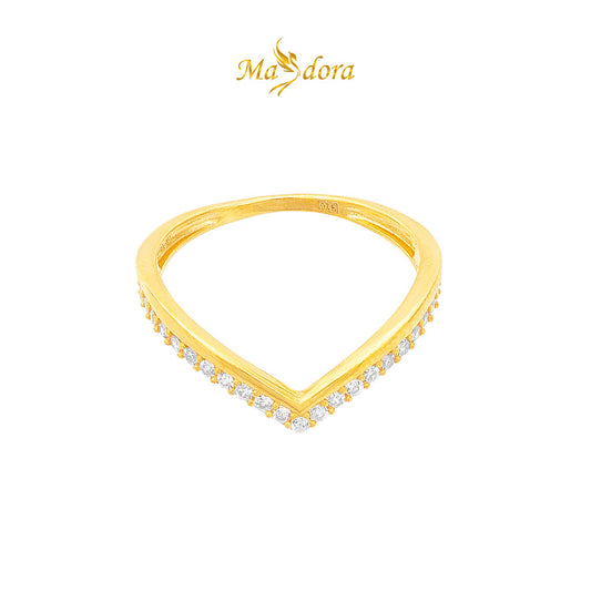 MASDORA 916 Gold Ring Rings Cincin Emas ~ Sparkling V-(EMAS 916/22K)
