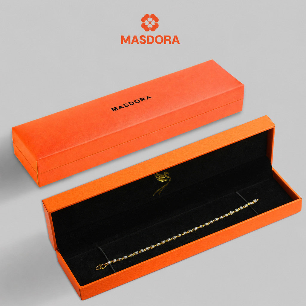 MASDORA 916 Gold Bracelet Rantai Tangan Emas ~ Duotone Mini Tennis (EMAS 916/22K)