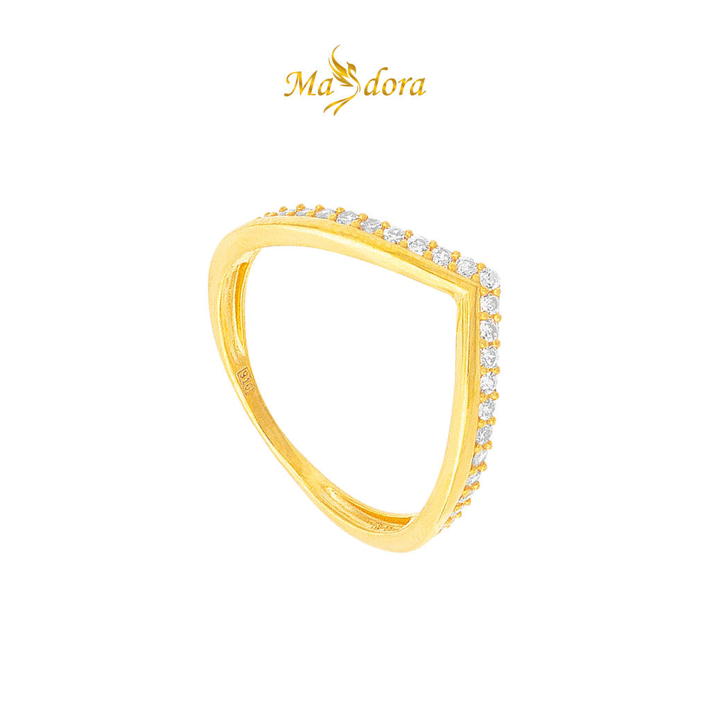 MASDORA 916 Gold Ring Rings Cincin Emas ~ Sparkling V-(EMAS 916/22K)