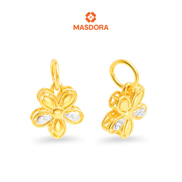 MASDORA 916 Gold Pendant Loket Emas ~ Duotone Modest Flower (EMAS 916/22K)