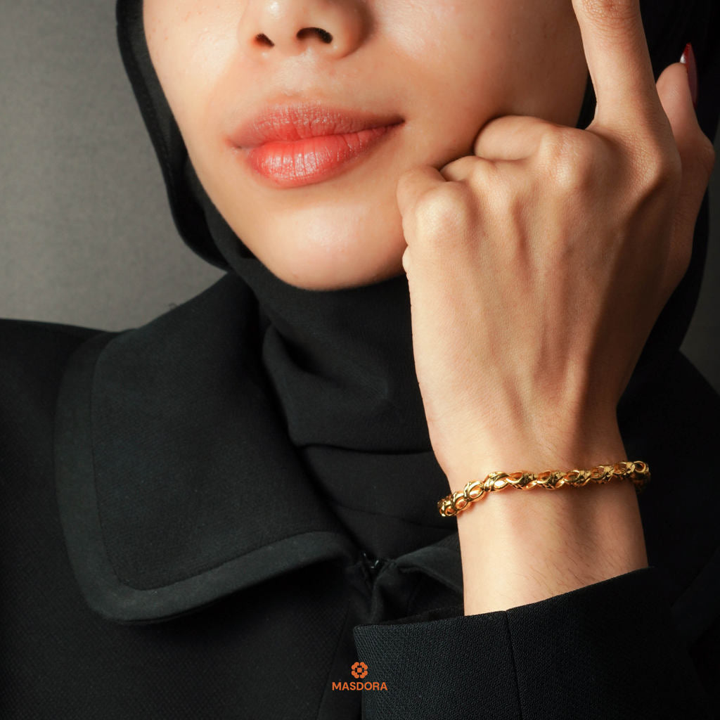 MASDORA 916 Gold Bracelet Rantai Tangan Emas ~ Golden Siput Cutting (EMAS 916/22K)
