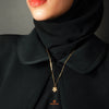 MASDORA 916 Gold Pendant Loket Emas ~ Duotone Modest Flower (EMAS 916/22K)