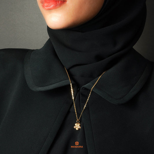 MASDORA 916 Gold Pendant Loket Emas ~ Duotone Modest Flower (EMAS 916/22K)