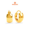 MASDORA 916 Gold Earrings Earring Subang Emas ~ Golden Wide Plain (EMAS 916/22K)