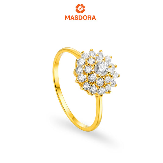 MASDORA 916 Gold Ring Rings Cincin Emas ~ Sparkling Diamond Bloom (EMAS 916/22K)