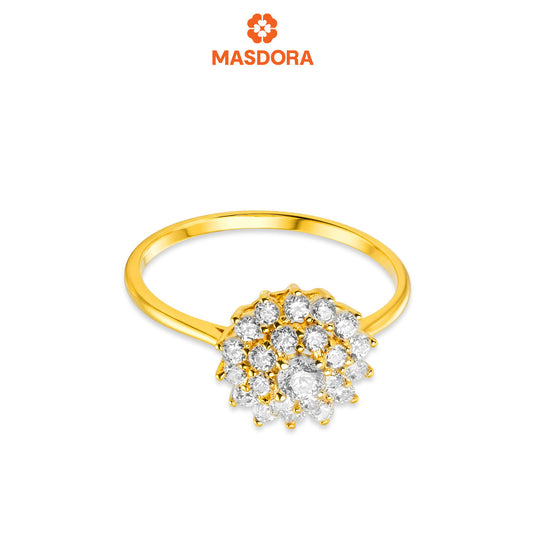MASDORA 916 Gold Ring Rings Cincin Emas ~ Sparkling Diamond Bloom (EMAS 916/22K)