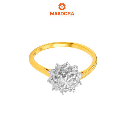 MASDORA 916 Gold Ring Rings Cincin Emas ~ Duotone Diamond Bloom (EMAS 916/22K)