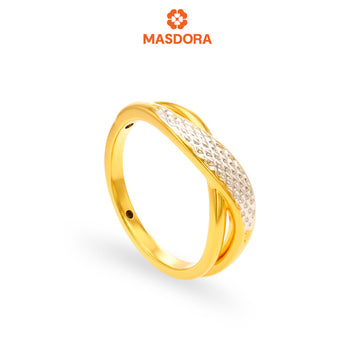 MASDORA 916 Gold Ring Rings Cincin Emas ~ HG Duotone Sincere Diamond Cut (EMAS 916/22K)