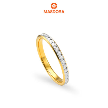 MASDORA 916 Gold Ring Rings Cincin Emas ~ Duotone Dotted Cutting Band (EMAS 916/22K)