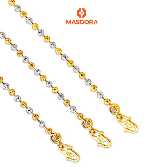 MASDORA 916 Gold Bracelet Rantai Tangan Emas ~ Duotone Planet (EMAS 916/22K)