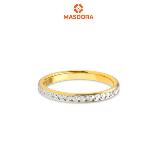 MASDORA 916 Gold Ring Rings Cincin Emas ~ Duotone Dotted Cutting Band (EMAS 916/22K)
