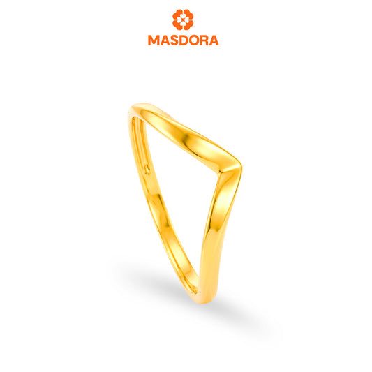 MASDORA 916 Gold Ring Rings Cincin Emas ~ Golden Subtle V (EMAS 916/22K)