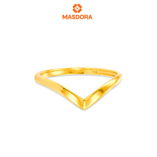 MASDORA 916 Gold Ring Rings Cincin Emas ~ Golden Subtle V (EMAS 916/22K)