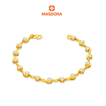 MASDORA 916 Gold Bracelet Rantai Tangan Emas ~ Duotone Mini Tulip (EMAS 916/22K)