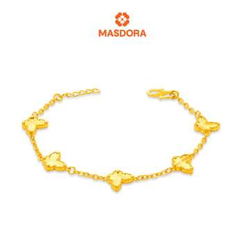 MASDORA 916 Gold Bracelet Rantai Tangan Emas ~ Mini Solid Butterfly (5B) (EMAS 916/22K)