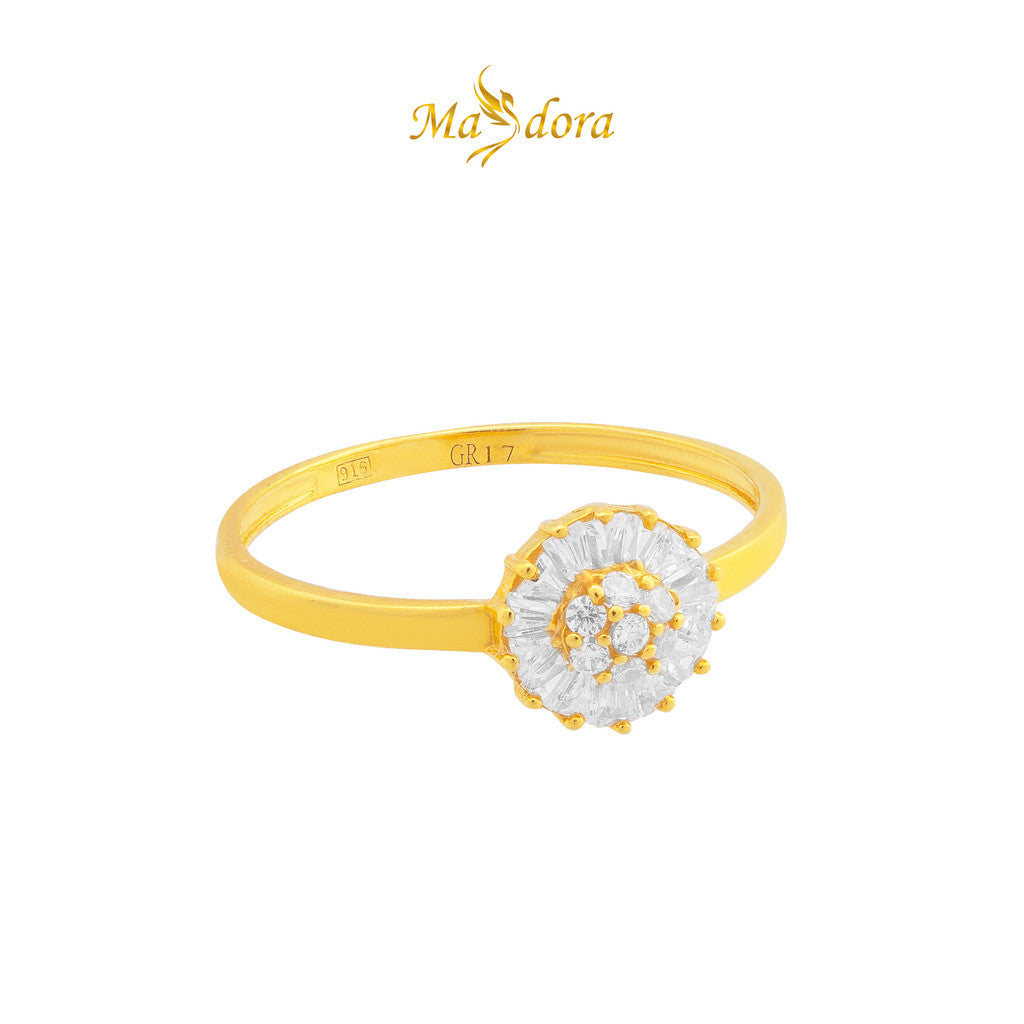MASDORA 916 Gold Ring Rings Cincin Emas ~ Simple Sunflower (EMAS 916/22K)