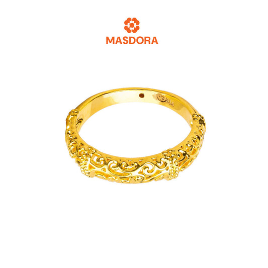 MASDORA 916 Gold Ring Rings Cincin Emas ~ HG Golden Javanese Carved (EMAS 916/22K)