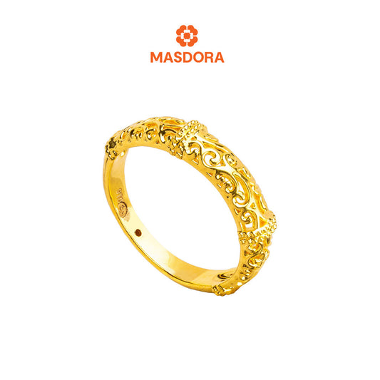 MASDORA 916 Gold Ring Rings Cincin Emas ~ HG Golden Javanese Carved (EMAS 916/22K)