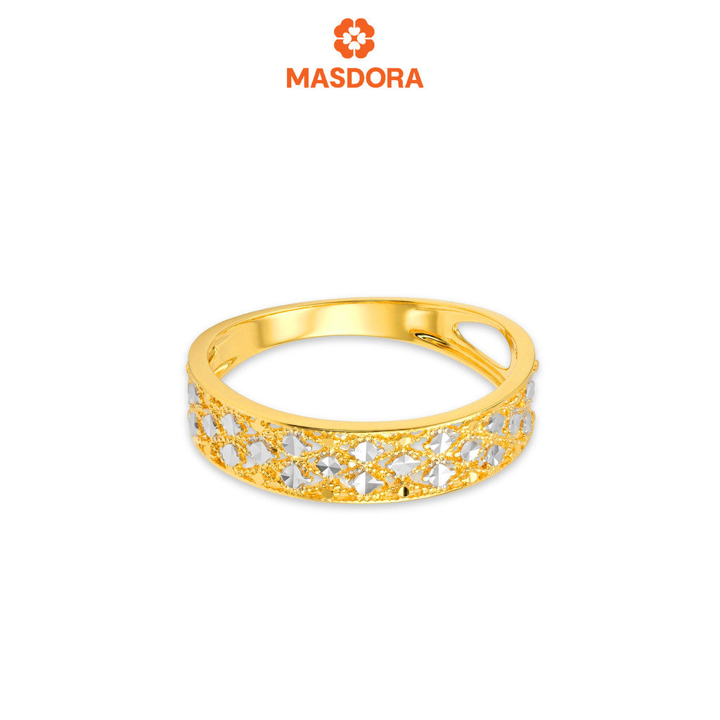 MASDORA 916 Gold Ring Rings Cincin Emas ~ Duotone Threaded Songket (EMAS 916/22K)