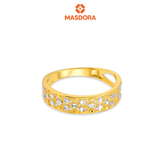 MASDORA 916 Gold Ring Rings Cincin Emas ~ Duotone Threaded Songket (EMAS 916/22K)
