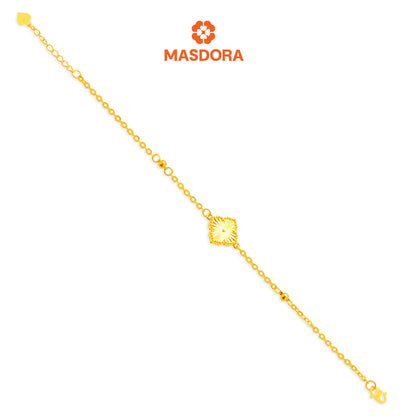 MASDORA 916 Gold Bracelet Rantai Tangan Emas ~ HG Golden Alhambra (1F) (EMAS 916/22K)