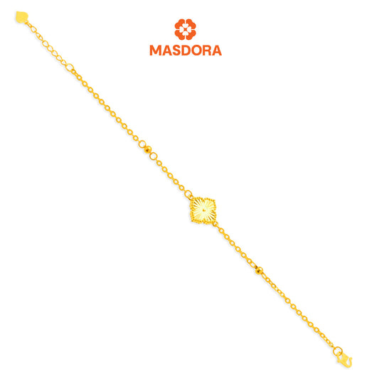 MASDORA 916 Gold Bracelet Rantai Tangan Emas ~ HG Golden Alhambra (1F) (EMAS 916/22K)
