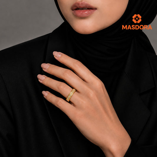 MASDORA 916 Gold Ring Rings Cincin Emas ~ Duotone Threaded Songket (EMAS 916/22K)